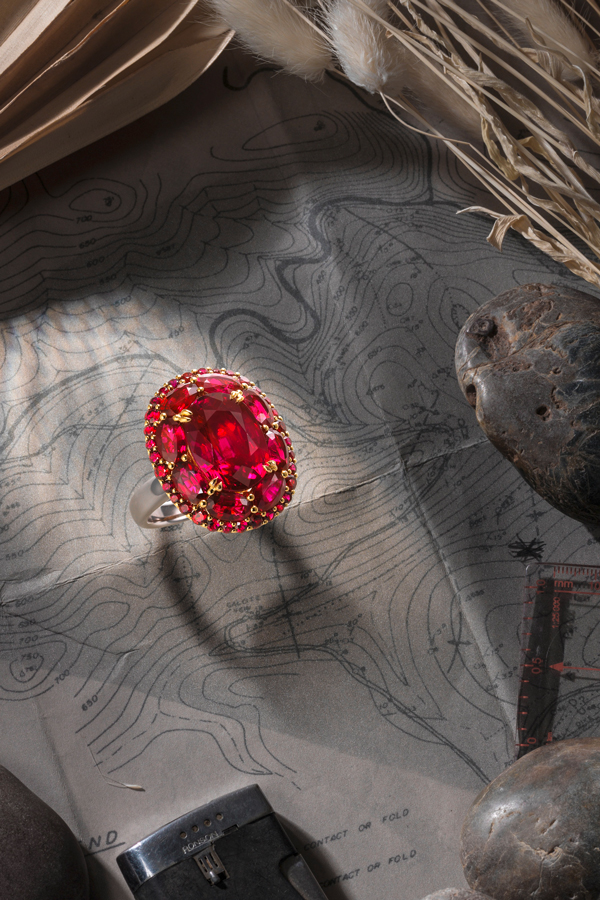 A central antique cushion-shaped ruby, to sell for $2,750,000-$3,000,000